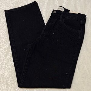 Universal Thread Black Denim Jeans with Subtle Sparkle - Mid-Rise, 90 Baggy Look